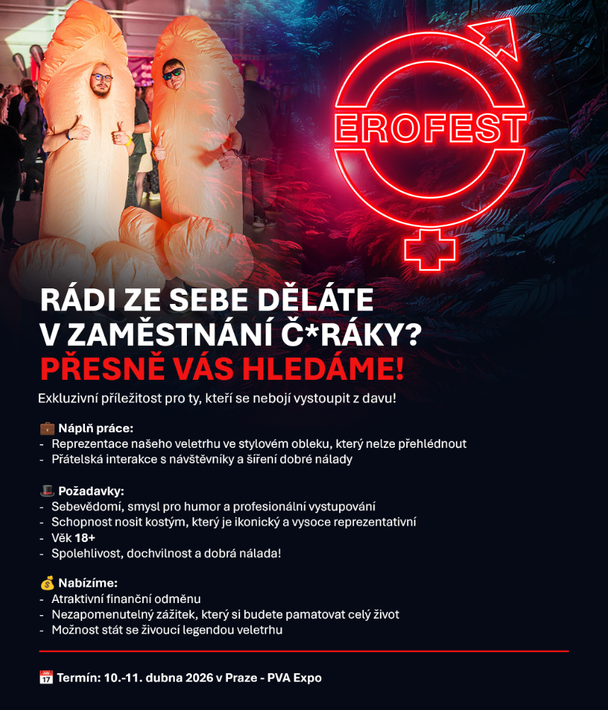 Kostým maskota z původní náborové výzvy EroFestu