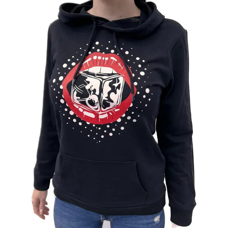 Women's hoodie — erotic fair, lips pattern