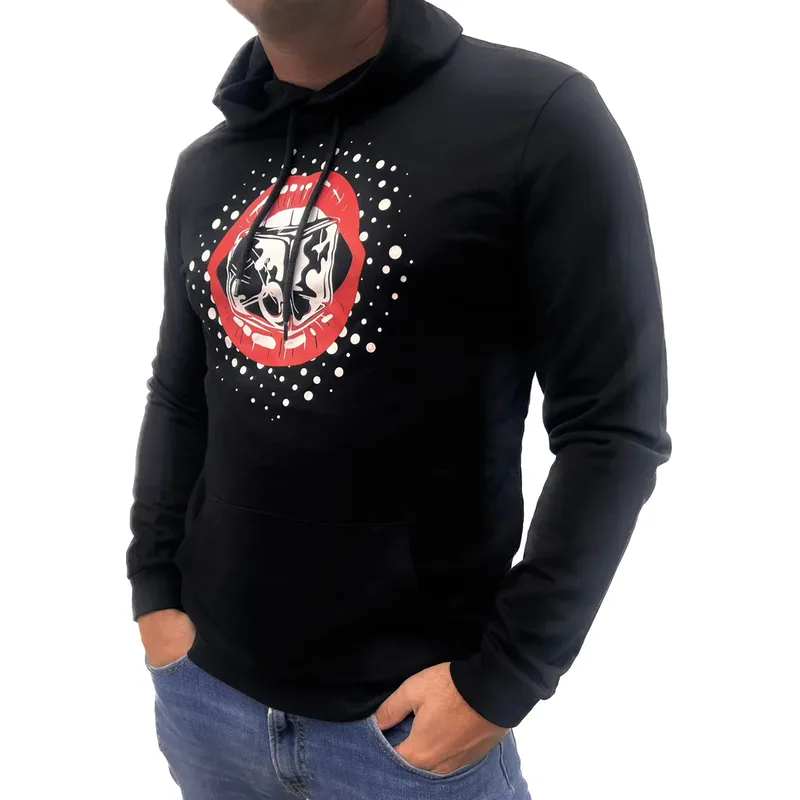 Men's hoodie — erotic fair, lips pattern