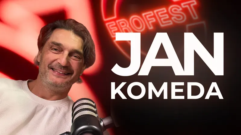Obálka 22. dílu Erofest Podcastu — Jan Komeda