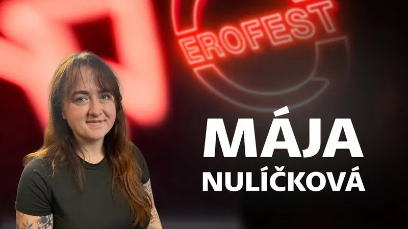Obálka 27. dílu Erofest Podcastu — Mája Nulíčková