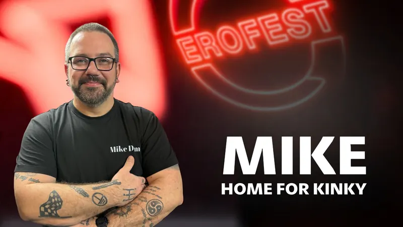 Obálka 29. dílu Erofest Podcastu — Mike z Home for Kinky