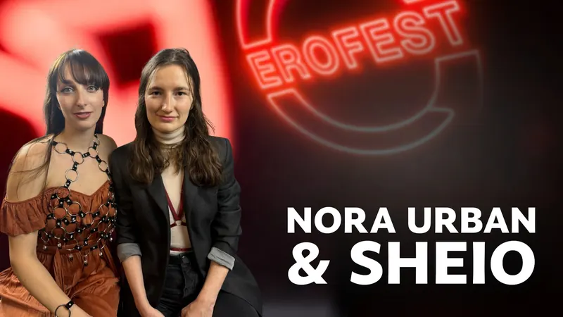 Obálka 38. dílu Erofest Podcastu — Nora Urban & Sheio